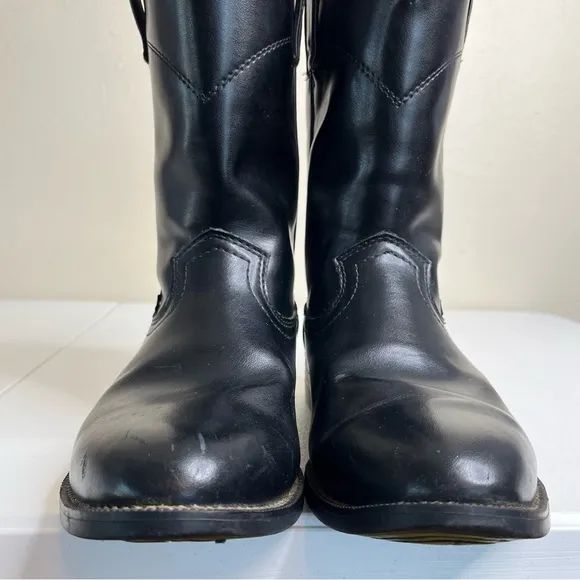 Justin Basic Roper Black Leather Western Boots Medium Toe JB3000 Men 10.5 EE