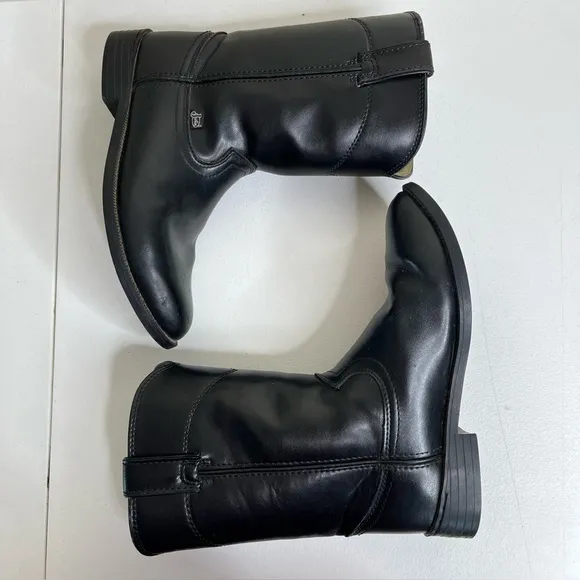 Justin Basic Roper Black Leather Western Boots Medium Toe JB3000 Men 10.5 EE