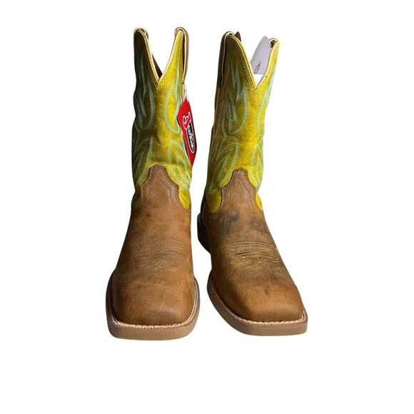 JUSTIN Boots Mens 10.5 Canter Clay Brown Wide 11” Wide Square Toe Western SE7515