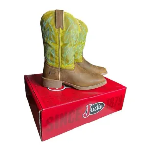 JUSTIN Boots Mens 10.5 Canter Clay Brown Wide 11” Wide Square Toe Western SE7515