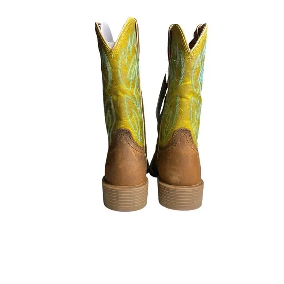 JUSTIN Boots Mens 9.5 Canter Clay Brown Wide 11” Wide Square Toe Western SE7515