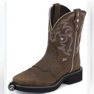Justin L9965 Gypsy Western Boot with Bay Apache Cowhide Square Toe Size 7