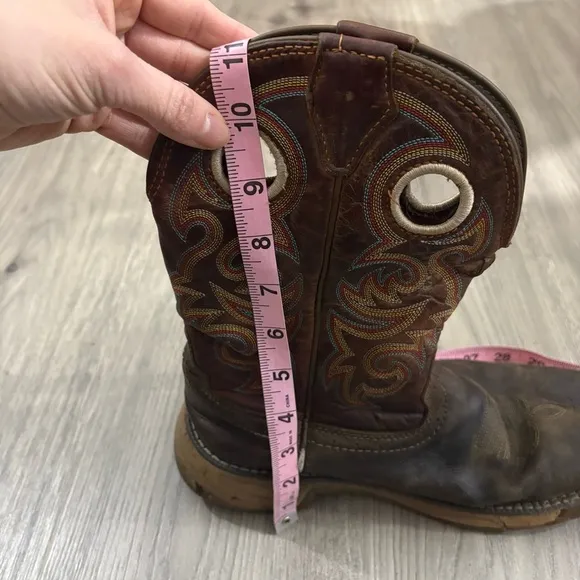 Justin Men's 11” Western Work Cowboy Boots Leather Tan Brown Sz 7.5 D Style 2302