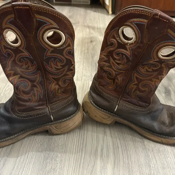 Justin Men's 11” Western Work Cowboy Boots Leather Tan Brown Sz 7.5 D Style 2302