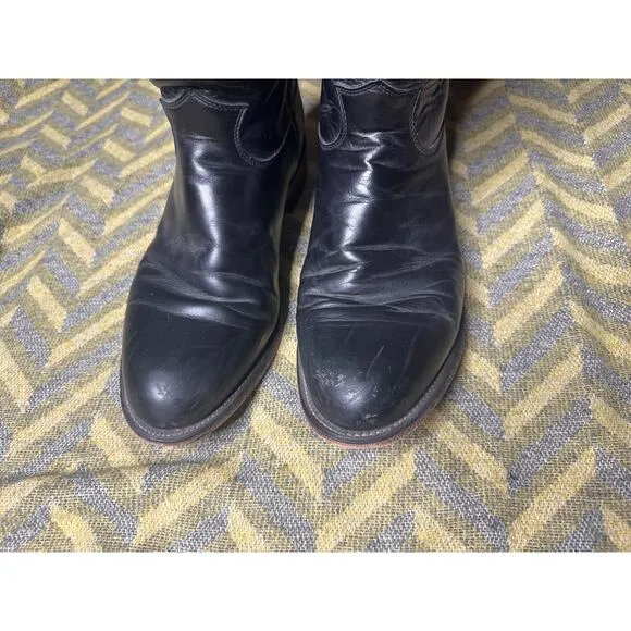 Justin Men's Black Roper Western Cowboy Boots Size 10.5 Leather