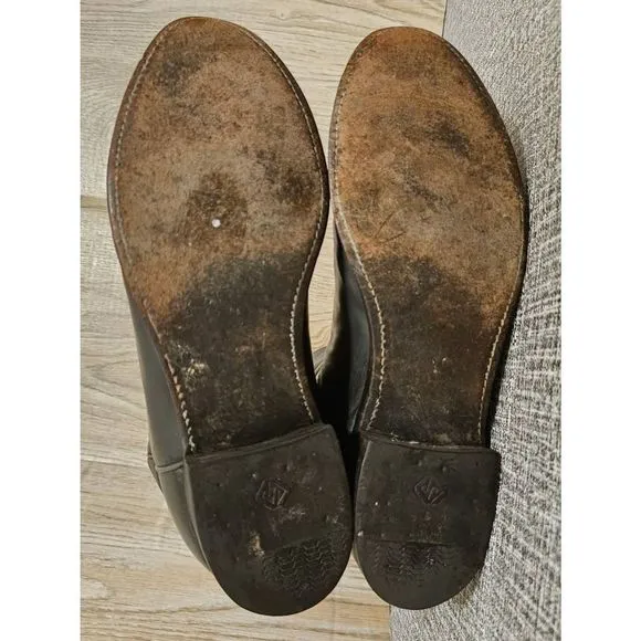 Justin Mens Gray Roper Boots Mens Size 7.5E Western Leather Cowboy 3025 Pull-On