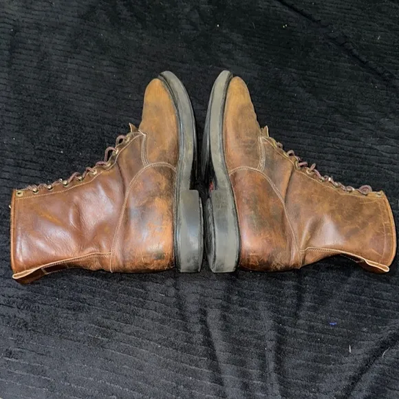 Justin Work Boots Brown Leather Made in the USA Men’s size 14D Preowned