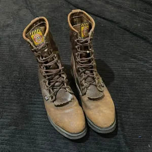 Justin Work Boots Brown Leather Made in the USA Men’s size 14D Preowned