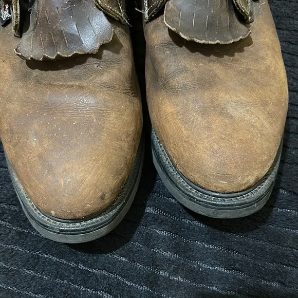 Justin Work Boots Brown Leather Made in the USA Men’s size 14D Preowned