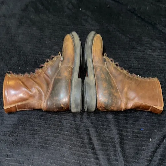 Justin Work Boots Brown Leather Made in the USA Men’s size 14D Preowned