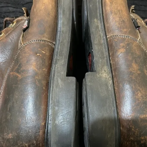 Justin Work Boots Brown Leather Made in the USA Men’s size 14D Preowned