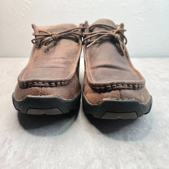 Justing Slip Oil Resistant Boots Sz 11 Brown Leather Lace Up Safety Work  Shoes