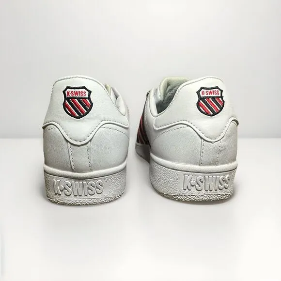 K-SWISS Classic 2000 Sneakers Leather Shoes Black White Red Men's 11.5 NEW