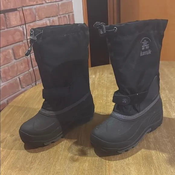 Kamik - Canada Black Winter Snow Boot Sz 5 Removable Wool Liner Unisex