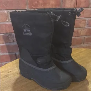 Kamik - Canada Black Winter Snow Boot Sz 5 Removable Wool Liner Unisex