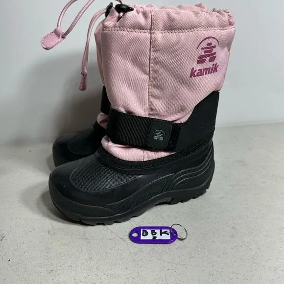 Kamik Rocket Light Pink Insultated Lined Winter Snow Rain Boots 10 Kids Youth