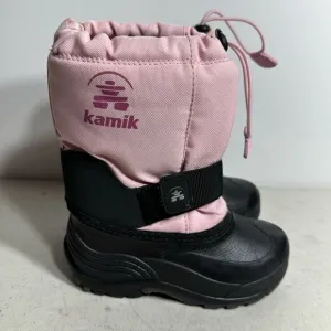 Kamik Rocket Light Pink Insultated Lined Winter Snow Rain Boots 10 Kids Youth