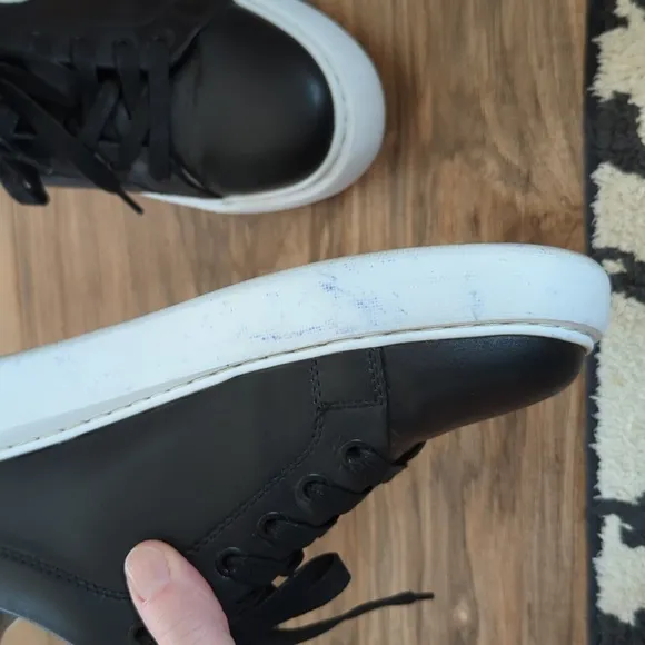 Karl Lagerfeld black and white men's sneakers size 9. Casual designer sneakers.