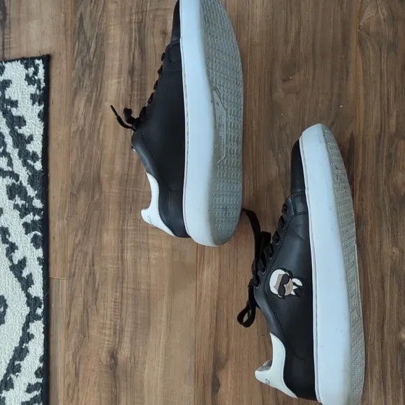 Karl Lagerfeld black and white men's sneakers size 9. Casual designer sneakers.
