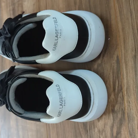Karl Lagerfeld black and white men's sneakers size 9. Casual designer sneakers.