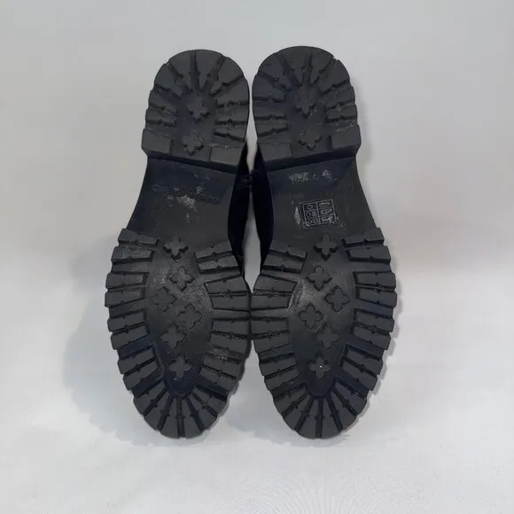 Karl Lagerfeld Paris Perry Black Leather Embellished Combat Boots