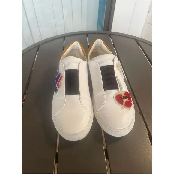 Karl Lagerfeld Paris Graphic Slip on Sneakers White Size 8 M