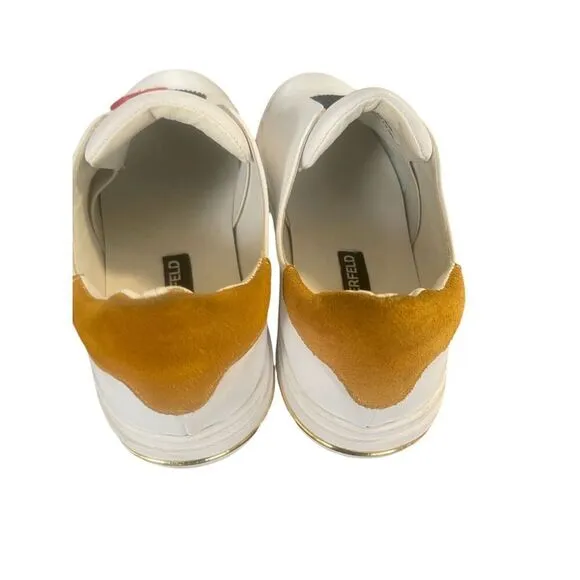 Karl Lagerfeld Paris Graphic Slip on Sneakers White Size 8 M