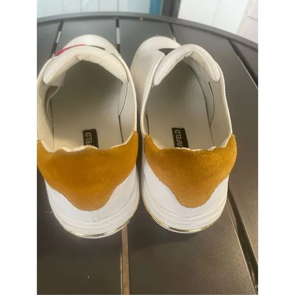 Karl Lagerfeld Paris Graphic Slip on Sneakers White Size 8 M