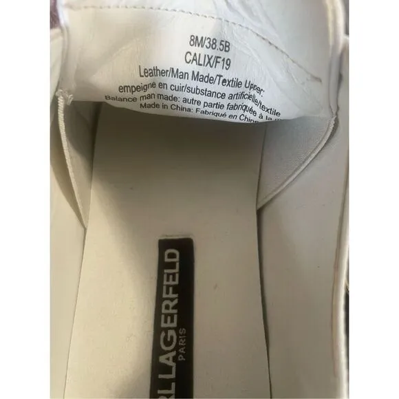 Karl Lagerfeld Paris Graphic Slip on Sneakers White Size 8 M