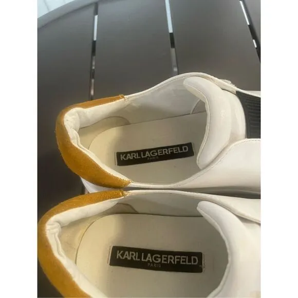 Karl Lagerfeld Paris Graphic Slip on Sneakers White Size 8 M