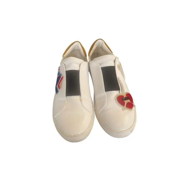 Karl Lagerfeld Paris Graphic Slip on Sneakers White Size 8 M