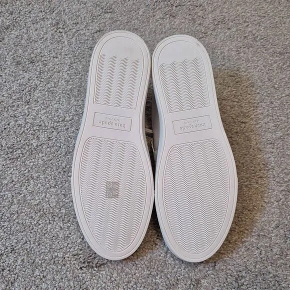 KATE SPADE Aleta Slip-On Leather Sneakers Size 8 White