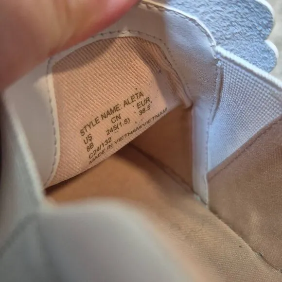 KATE SPADE Aleta Slip-On Leather Sneakers Size 8 White