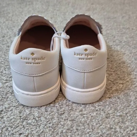 KATE SPADE Aleta Slip-On Leather Sneakers Size 8 White