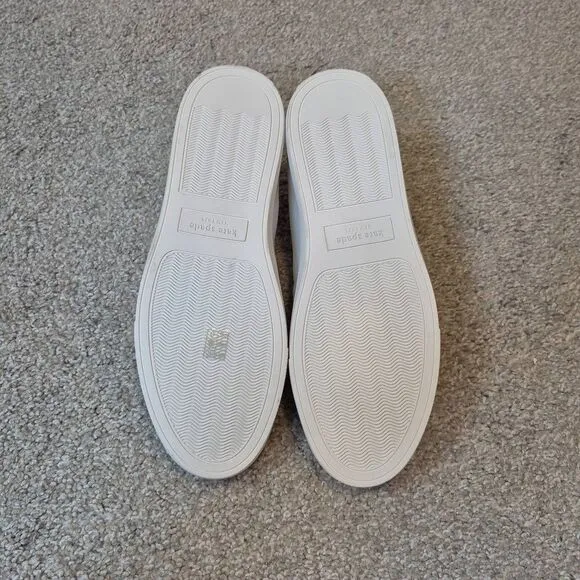 KATE SPADE Azores Slip-On Leather Sneakers Size 7.5 White