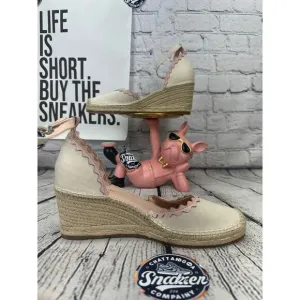 Kate Spade Espadrille Wedge Thea Sandals Shoes Womens Size 9 Canvas Leather NEW