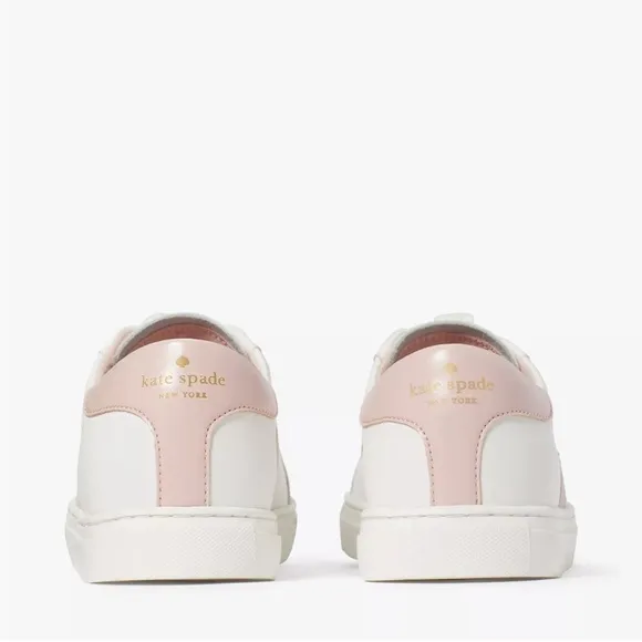 ♠️kate spade Iggy Low Top Court Sneakers Optic White Rose Smoke Pink NIB
