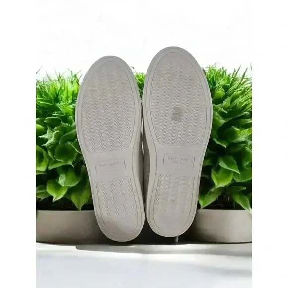 Kate Spade New York Azores Leather WOMENS SIZE 10B) Slip On Sneakers White READ