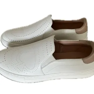 kate spade White and Tan Sneakers with Slip-On Design and Thick Sole