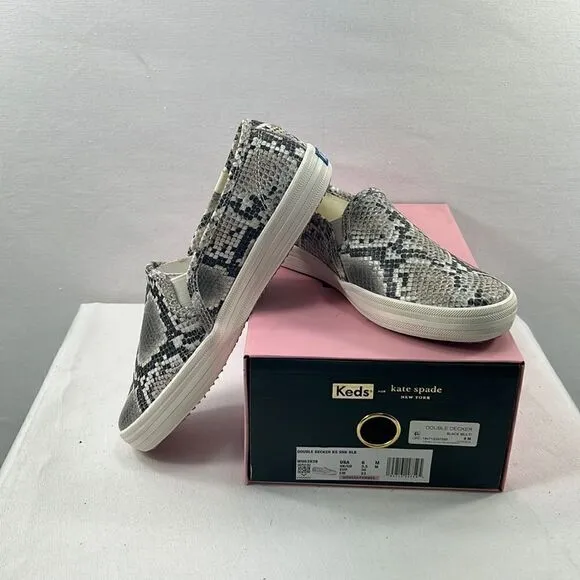 Keds x Kate Spade Double Decker Snakeskin Print Slip-on Sneakers size 6 M