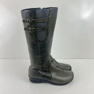 Keen  Bern Baby Bern Boots Gray Leather Tall Buckle Womens Size 8.5 EU 39