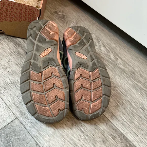 Keen Big Kids Youth Seacamp II CNX Sandals Size 5 Slate Blue with Aqua &amp; Pink