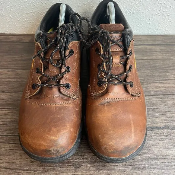 KEEN Chicago Oxford Work‎ Utility Carbon Toe Safety Shoes Brown Leather Sz 8.5EE
