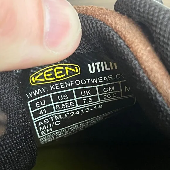 KEEN Chicago Oxford Work‎ Utility Carbon Toe Safety Shoes Brown Leather Sz 8.5EE