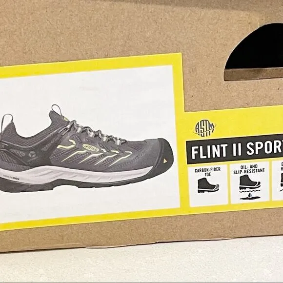 Keen Flint II Sport Utility Shoes Carbon Fiber Toe Magnet Black Women 8.5