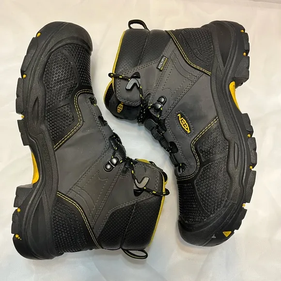 Keen Logandale Waterproof Steel Toe Work Boots Non-Slip Sz 8.5D Black