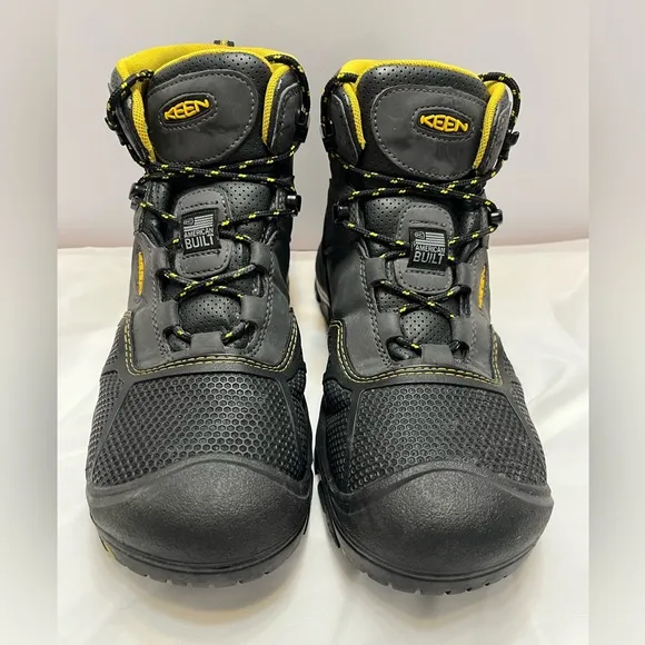 Keen Logandale Waterproof Steel Toe Work Boots Non-Slip Sz 8.5D Black