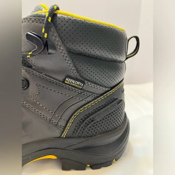 Keen Logandale Waterproof Steel Toe Work Boots Non-Slip Sz 8.5D Black