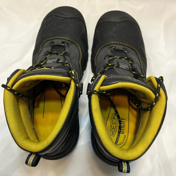 Keen Logandale Waterproof Steel Toe Work Boots Non-Slip Sz 8.5D Black