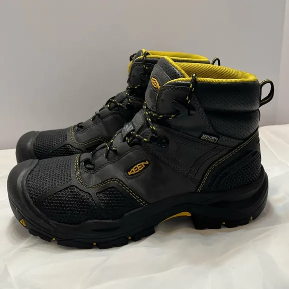 Keen Logandale Waterproof Steel Toe Work Boots Non-Slip Sz 8.5D Black